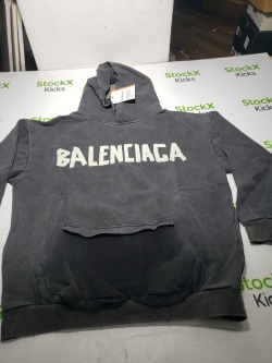 Balenciaga Tape Type Ripped Pocket Hoodie Oversized Black/Blue/Black Blue YZ 0400018953488 review Jack 04