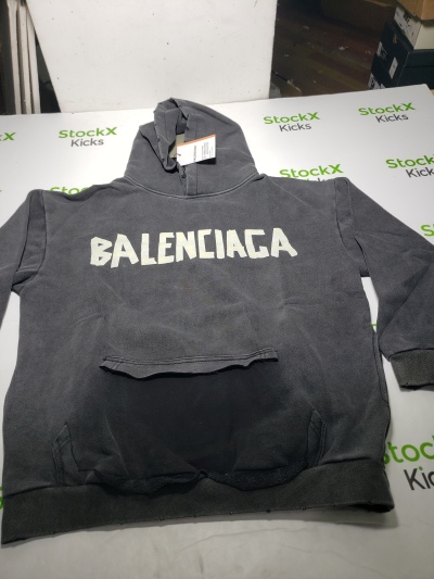 Balenciaga Tape Type Ripped Pocket Hoodie Oversized Black/Blue/Black Blue YZ 0400018953488 review Jack 03