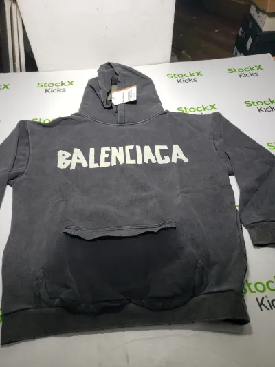 Balenciaga Tape Type Ripped Pocket Hoodie Oversized Black/Blue/Black Blue YZ 0400018953488 review Jack 03