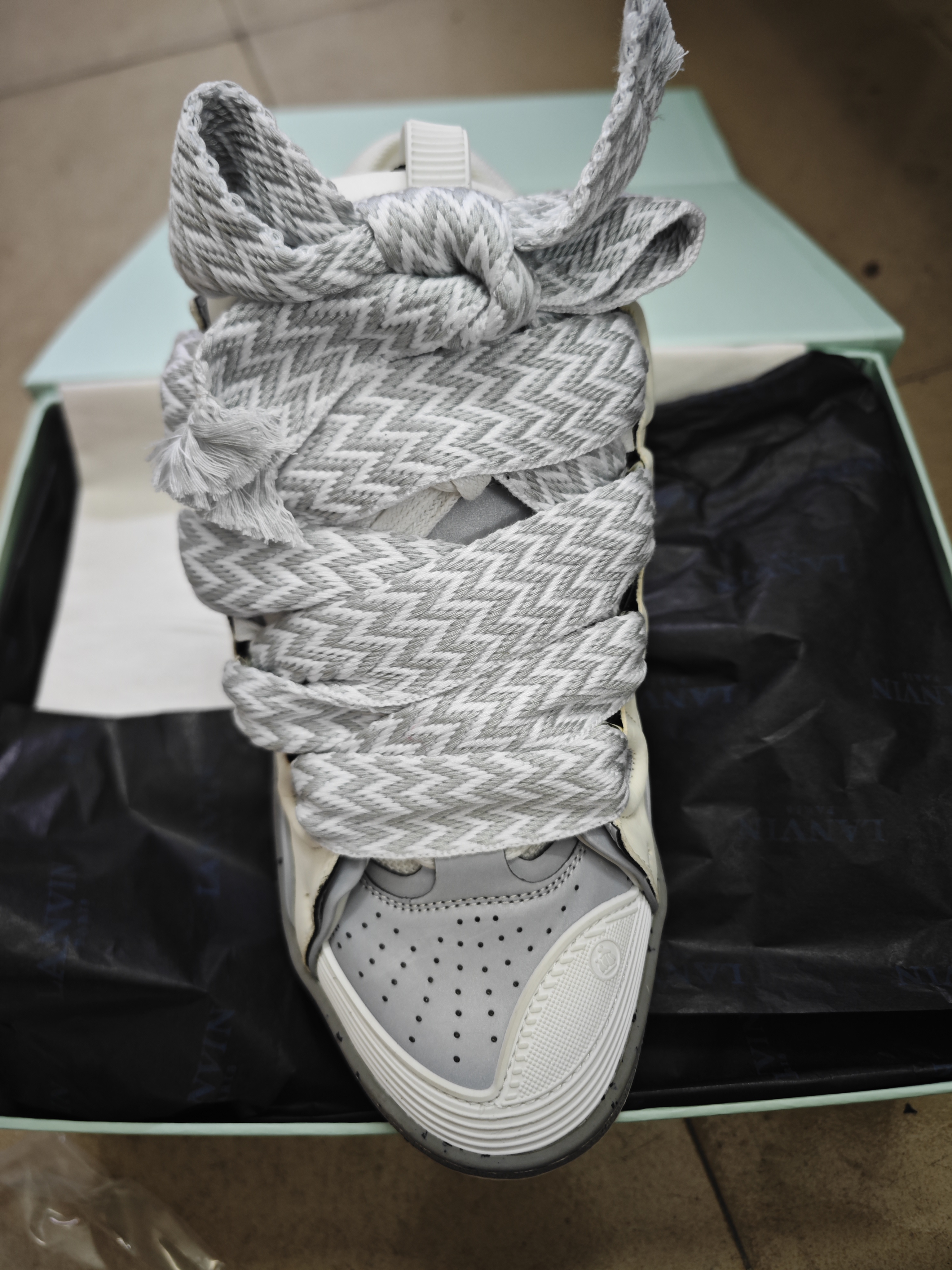Lanvin Curb Sneaker White Grey Pale FW SKDK02 DOTS P23 review Idop 00