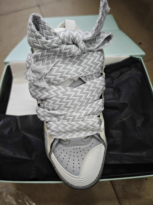 【Top PK God Batch】Lanvin Curb Sneaker White Grey Pale FW SKDK02 DOTS P23 review 