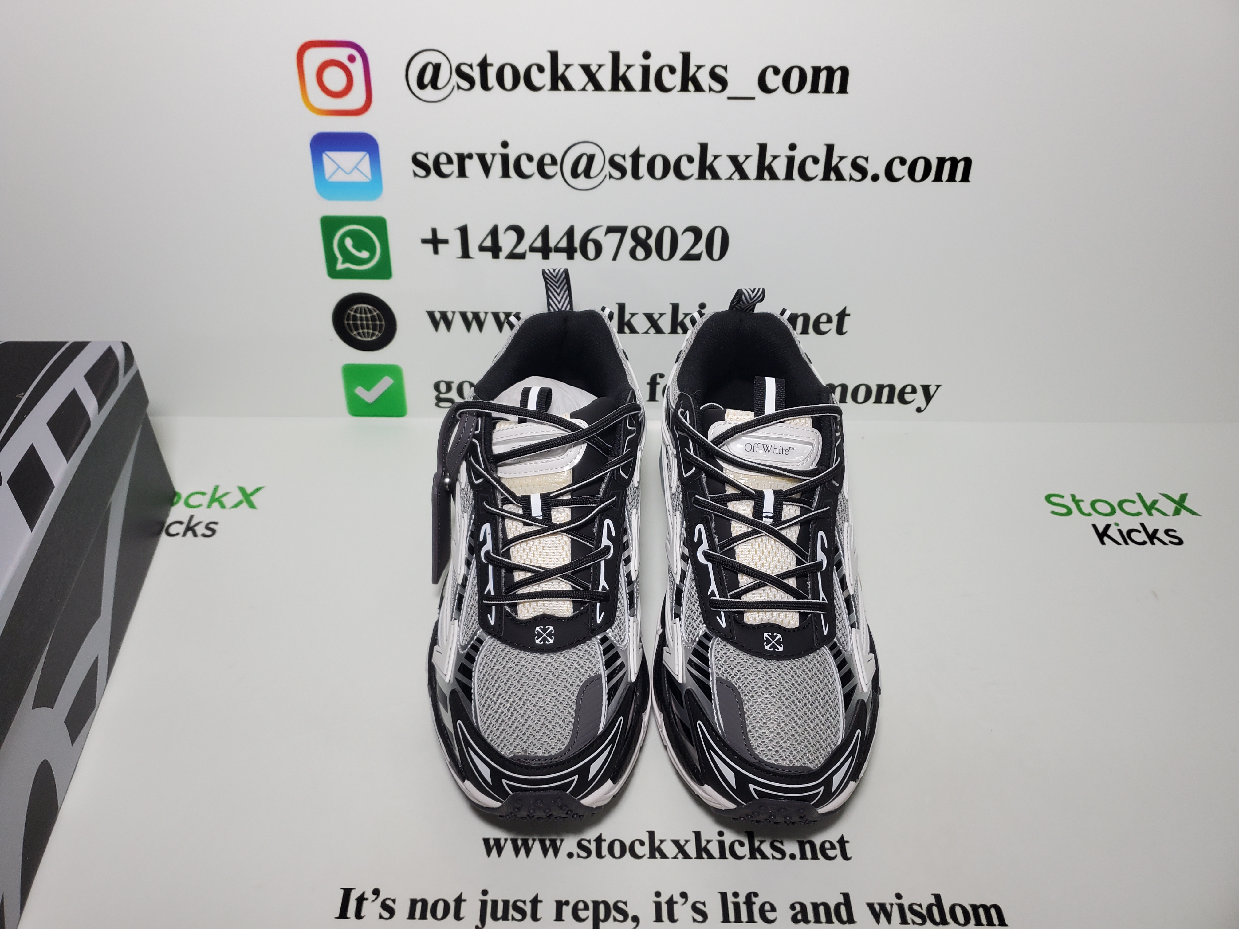 Off White Be Right Back Sneakers Blue Silver white OIIA295F24 FAB00 10001 review stockxkicks 05