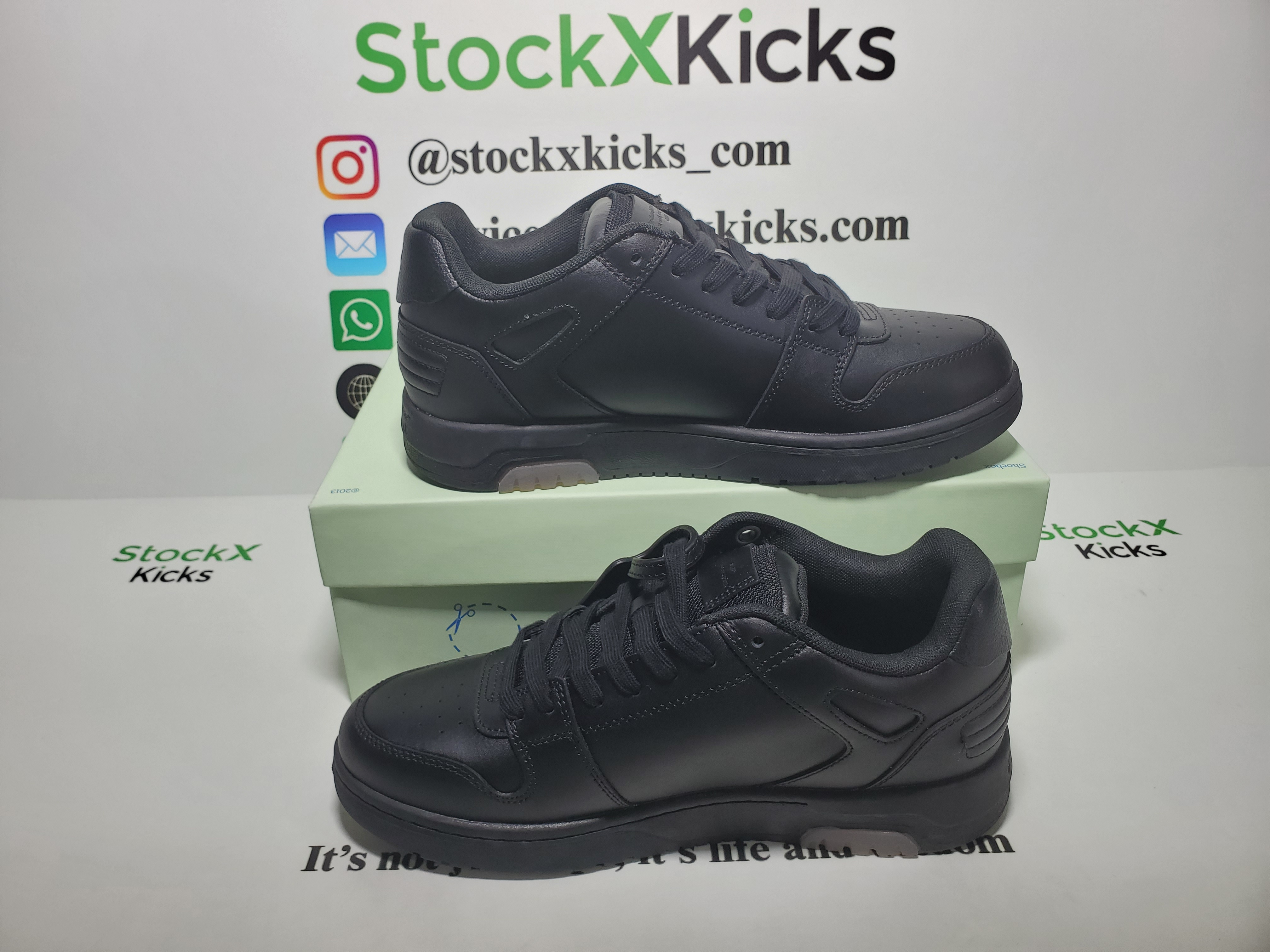 PK God Batch OFF-WHITE Out Of Office OOO "For Walking" Low Tops Black White OMIA18 9S21LEA00 41001 review stockxkicks 04