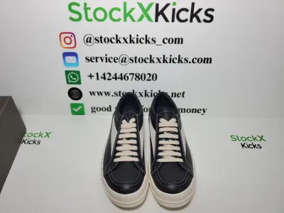 Rick Owens EDFU Vintage Sneaks Leather Black Milk White RP01C5888LPOLVS-911 review stockxkicks  05