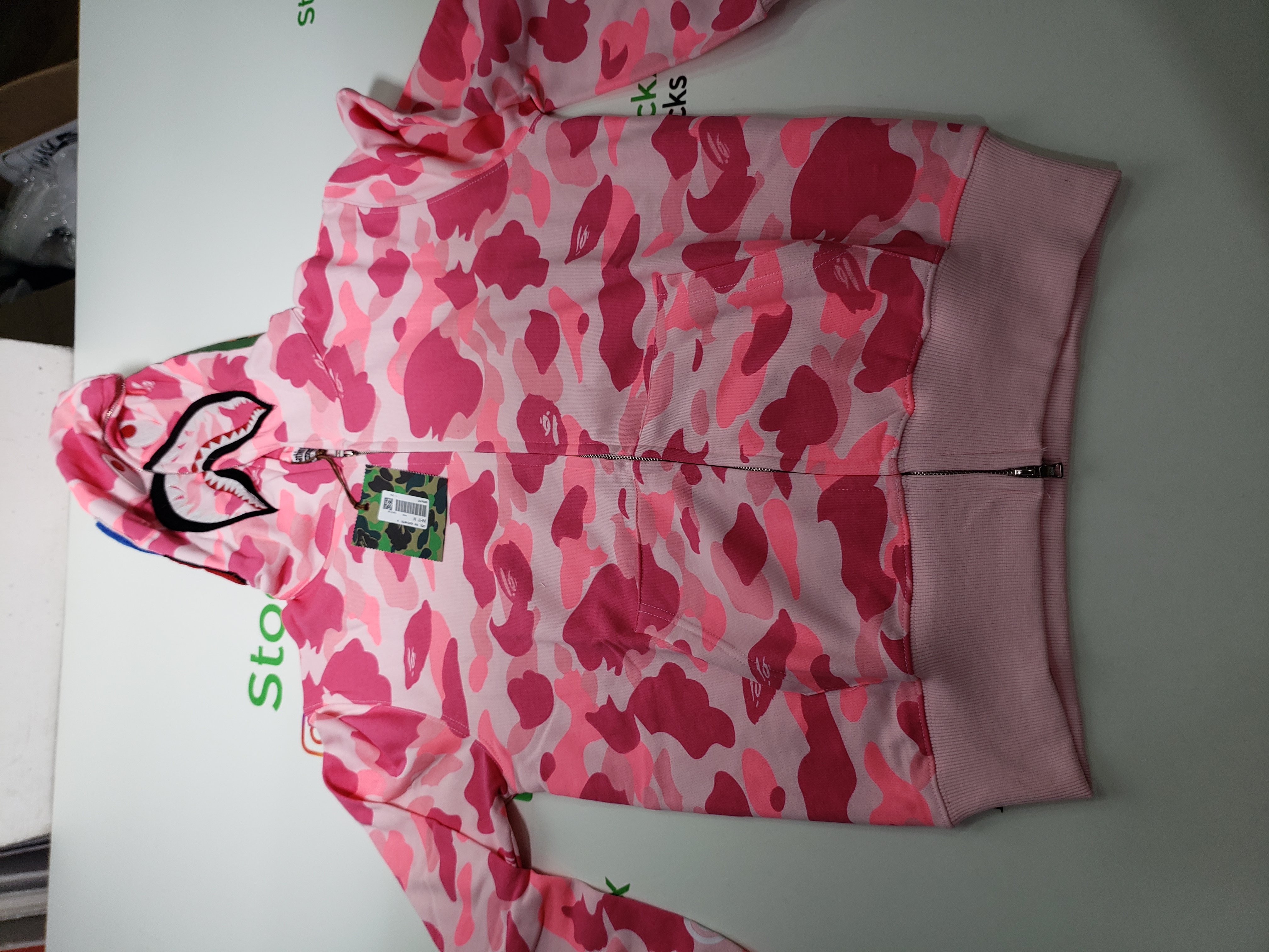 BAPE ABC Camo Shark Full Zip Hoodie Pink review stockxkicks.org 00