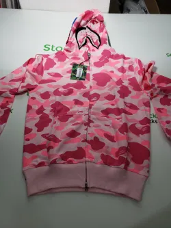 BAPE ABC Camo Shark Full Zip Hoodie Pink review stockxkicks.org 01