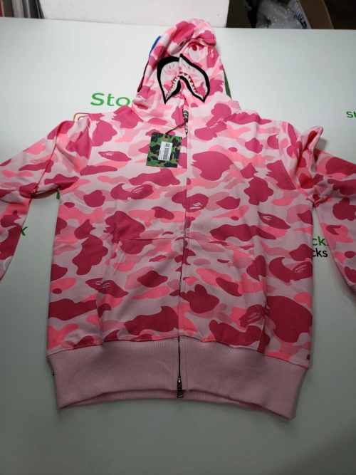 BAPE ABC Camo Shark Full Zip Hoodie Pink review 