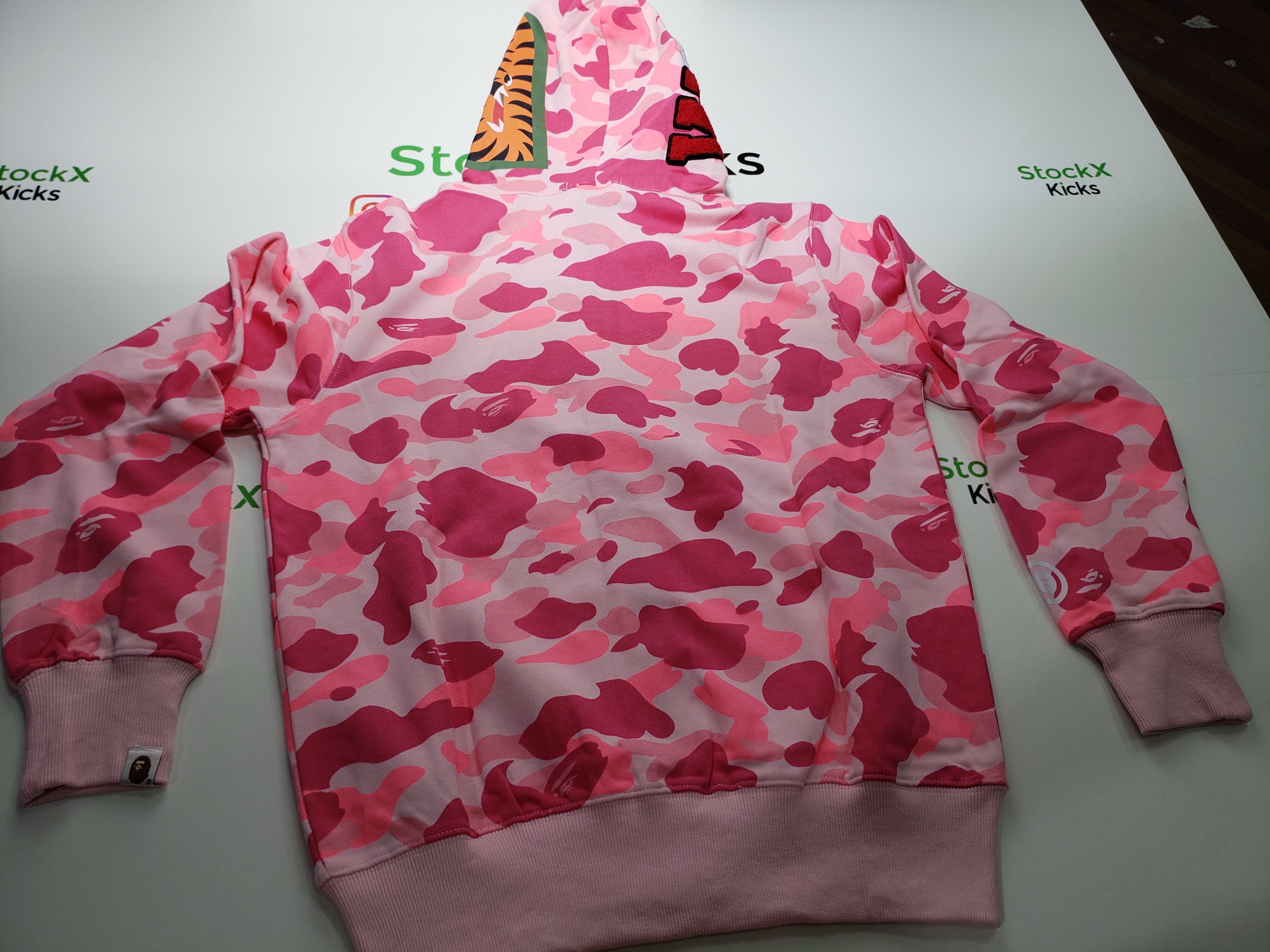 BAPE ABC Camo Shark Full Zip Hoodie Pink review stockxkicks.org 04