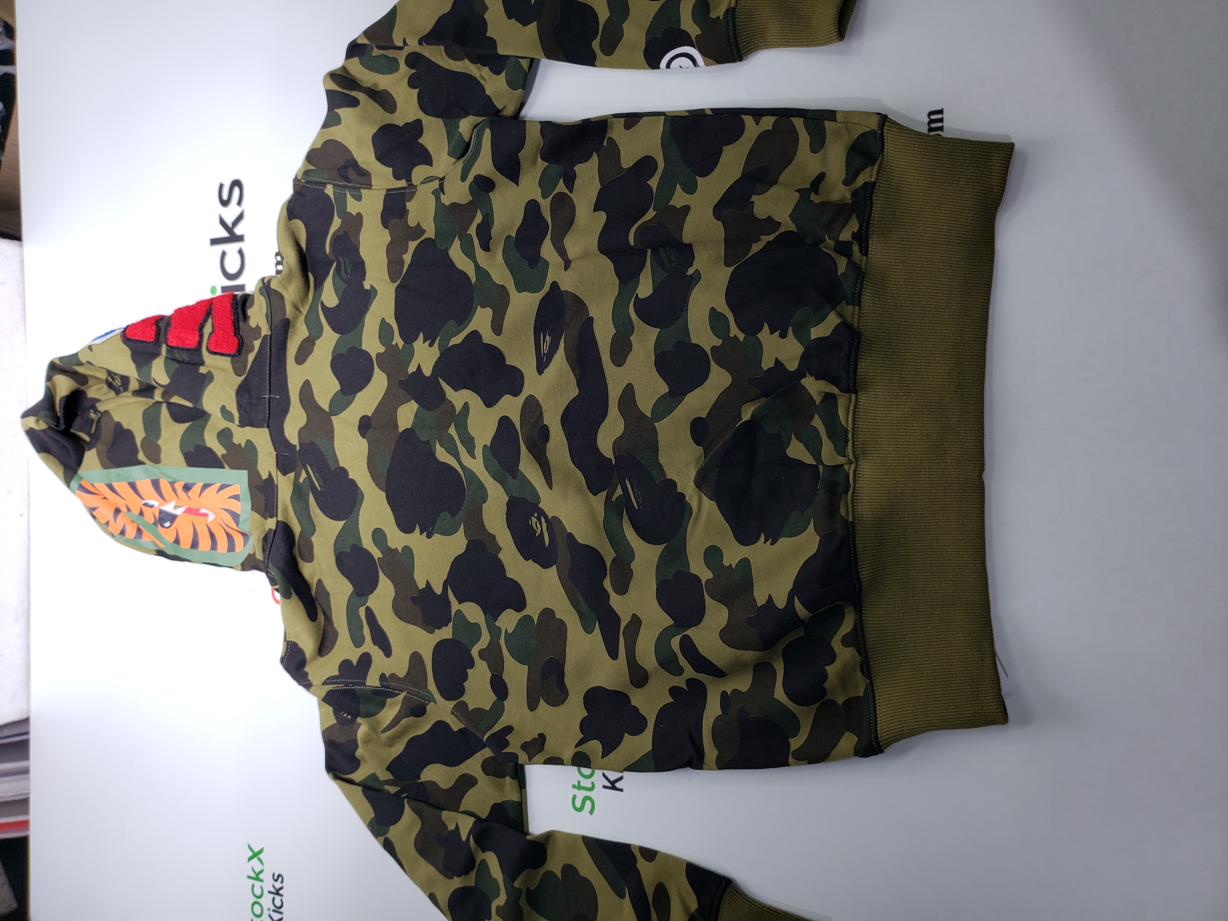 BAPE Cloro Camo Shark Full Zip Hoodie Green FW18 review stockxkicks.org 03