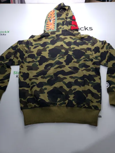 BAPE Cloro Camo Shark Full Zip Hoodie Green FW18 review stockxkicks.org 03