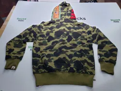 BAPE Cloro Camo Shark Full Zip Hoodie Green FW18 review stockxkicks.org 05