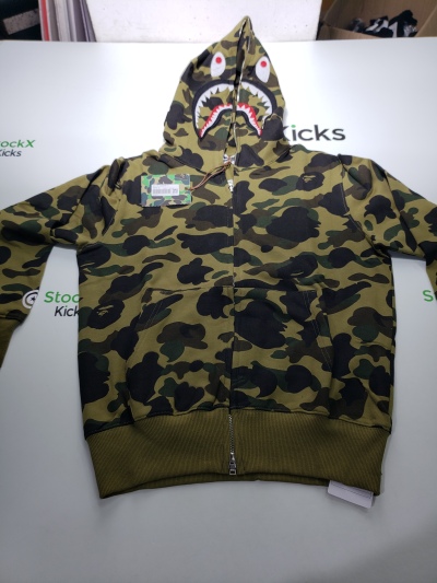 BAPE Cloro Camo Shark Full Zip Hoodie Green FW18 review stockxkicks.org 00