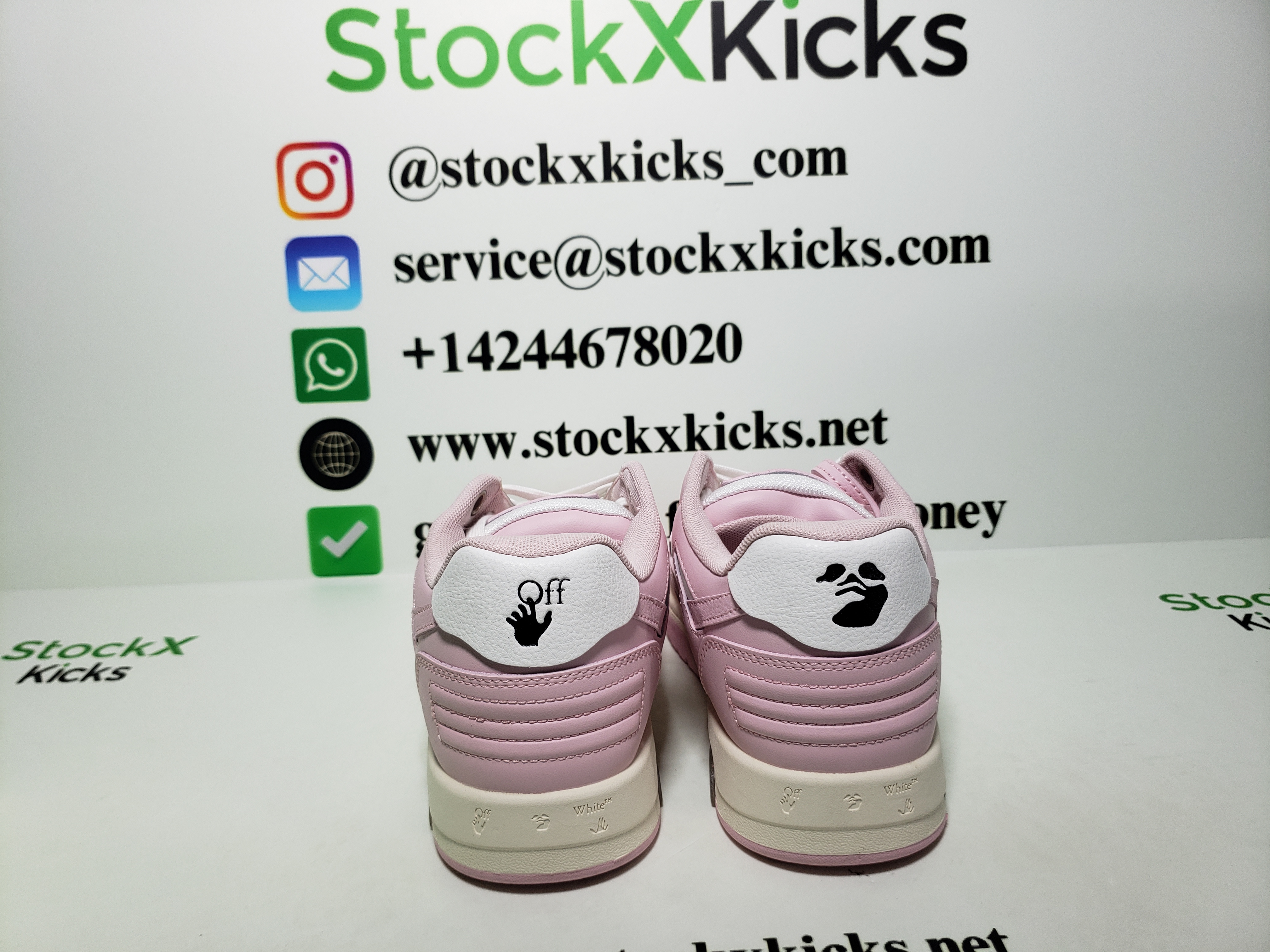 PK God Batch OFF-WHITE Out Of Office OOO Low Tops Pink White OMIA189 C99LEA00 13001 review stockxkicks.org 01