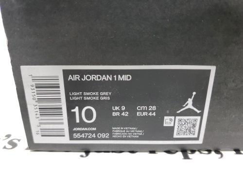 LJR Batch Air Jordan 1 Mid Light Smoke Grey 554724-092 review 