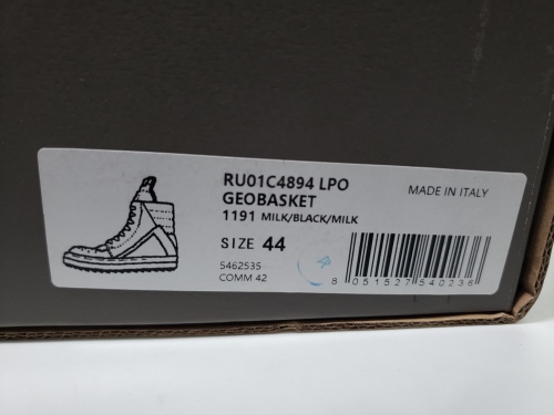 Rick Owens Baby Off-White & Black Geobasket Sneakers WHITE review 