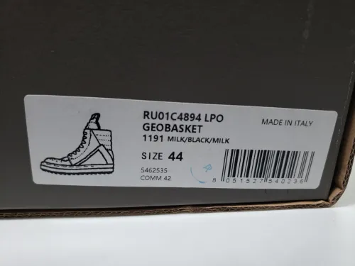 Rick Owens Baby Off-White & Black Geobasket Sneakers WHITE review 