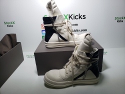 Rick Owens Baby Off-White & Black Geobasket Sneakers WHITE review stockxkicks.org 05