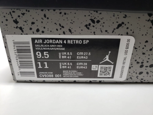PK God Batch OFF White x Air Jordan 4 Bred CV9388-001 review 