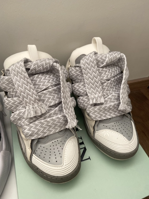 【Top PK God Batch】Lanvin Curb Sneaker White Grey Pale FW SKDK02 DOTS P23 review 