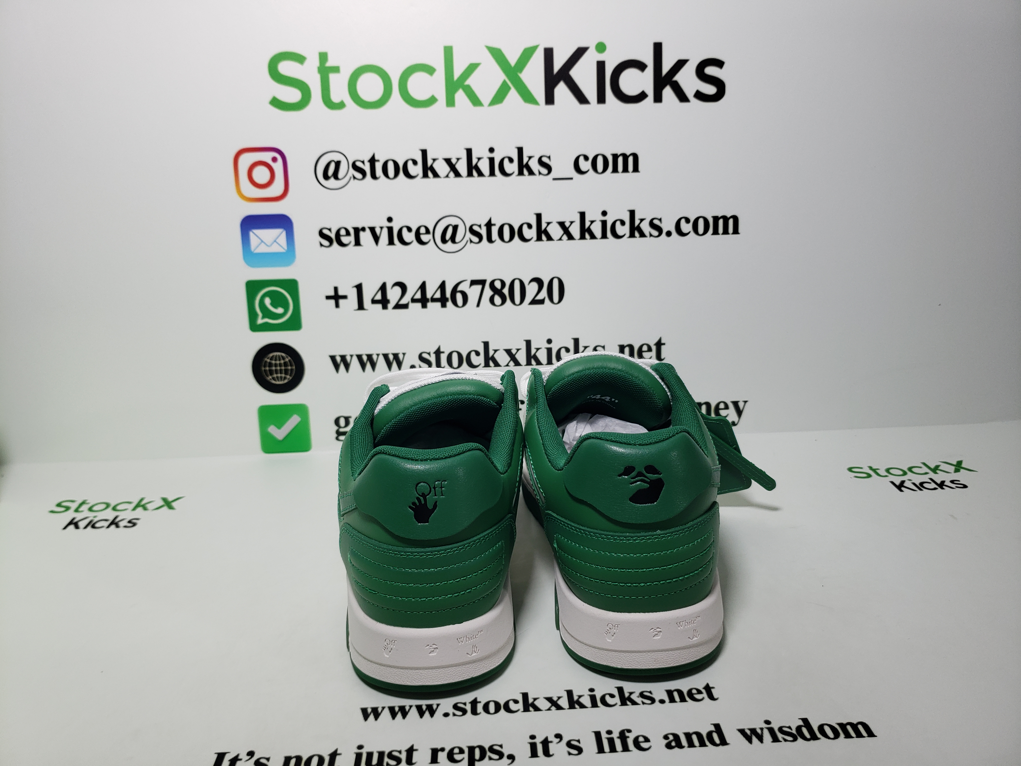 PK God Batch OFF-WHITE Out Of Office OOO Low Tops White Green OMIA189C99LEA0010155 review stockxkicks 01