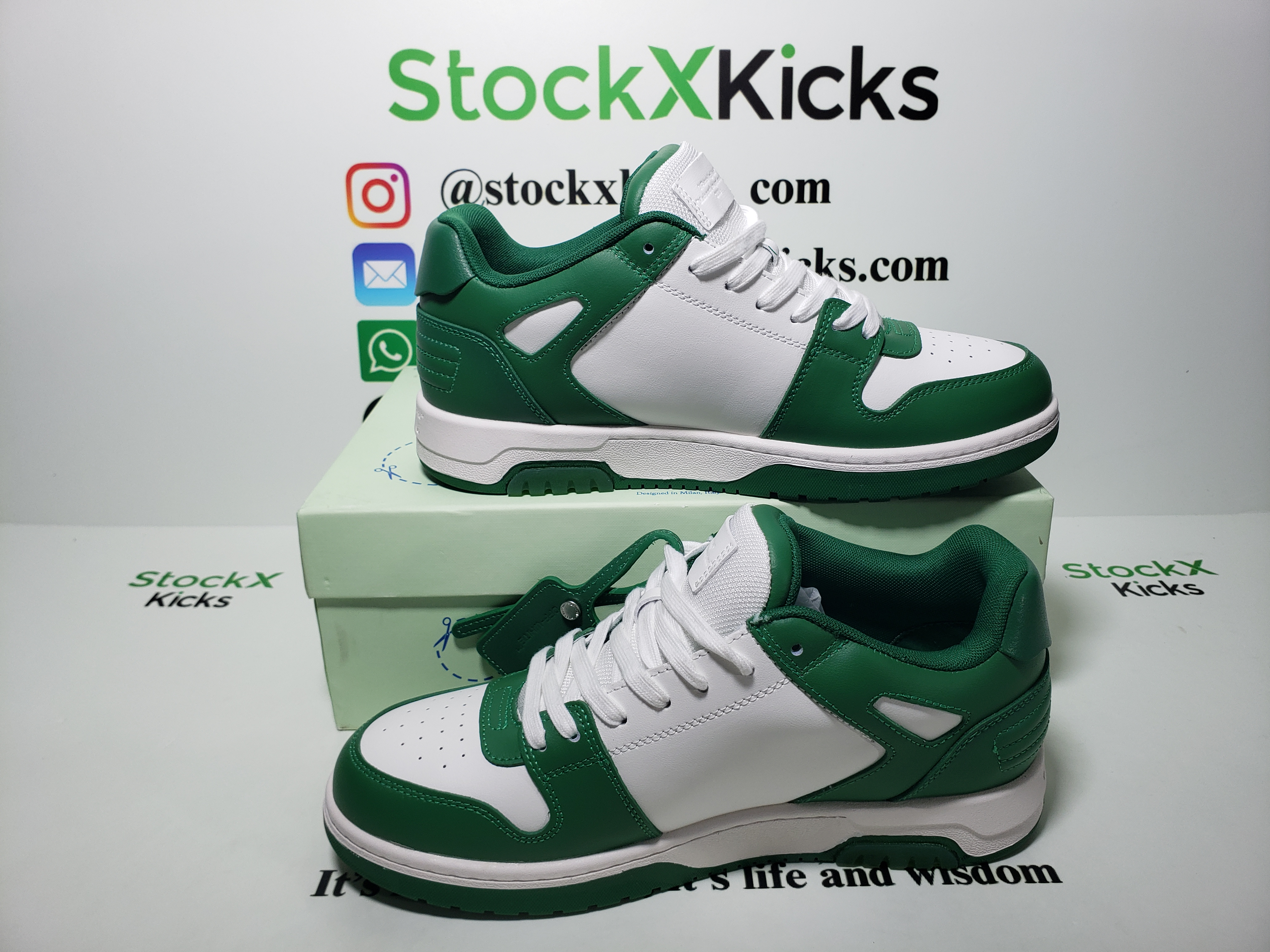 PK God Batch OFF-WHITE Out Of Office OOO Low Tops White Green OMIA189C99LEA0010155 review stockxkicks 04