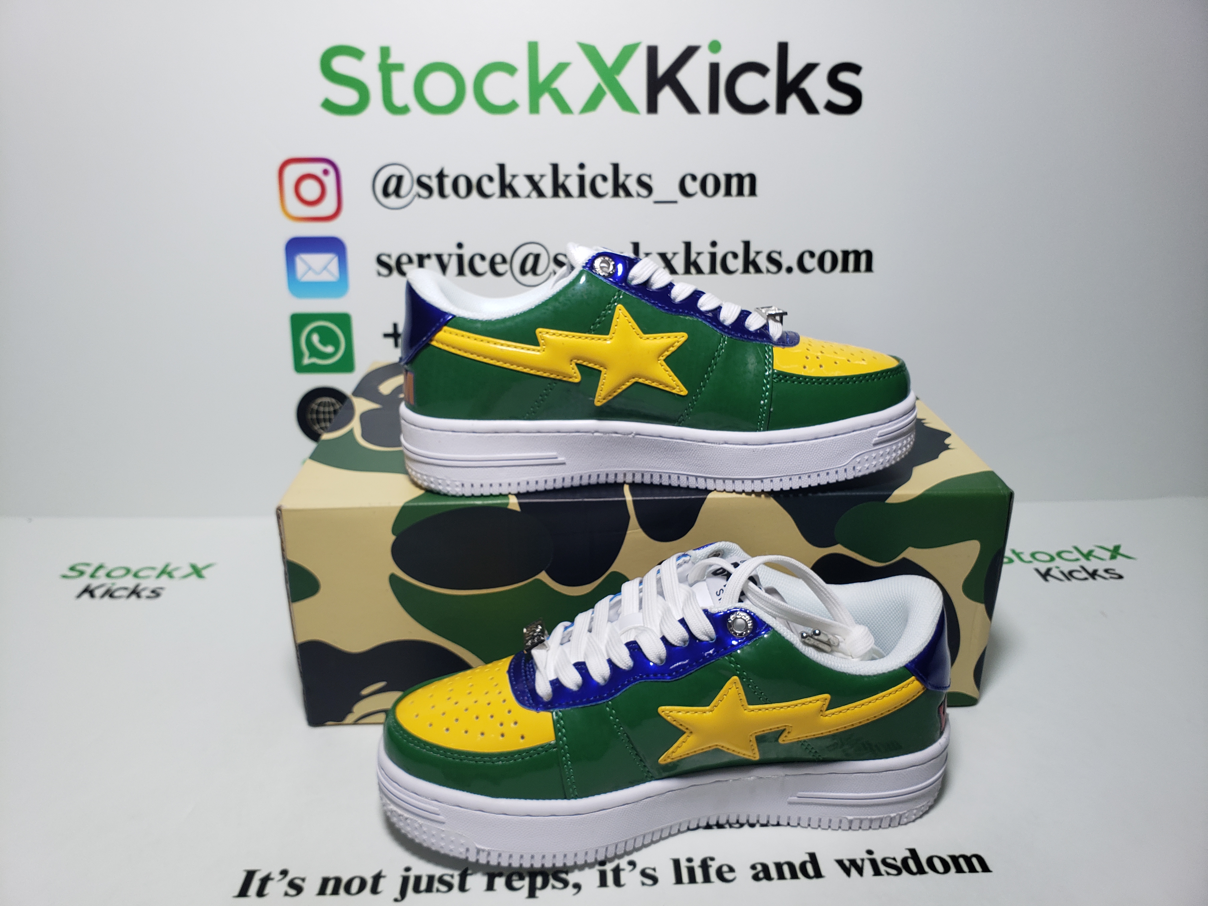 A Bathing Ape Bape Sta Green Shark 1H20-191-013  review stockxkicks 04