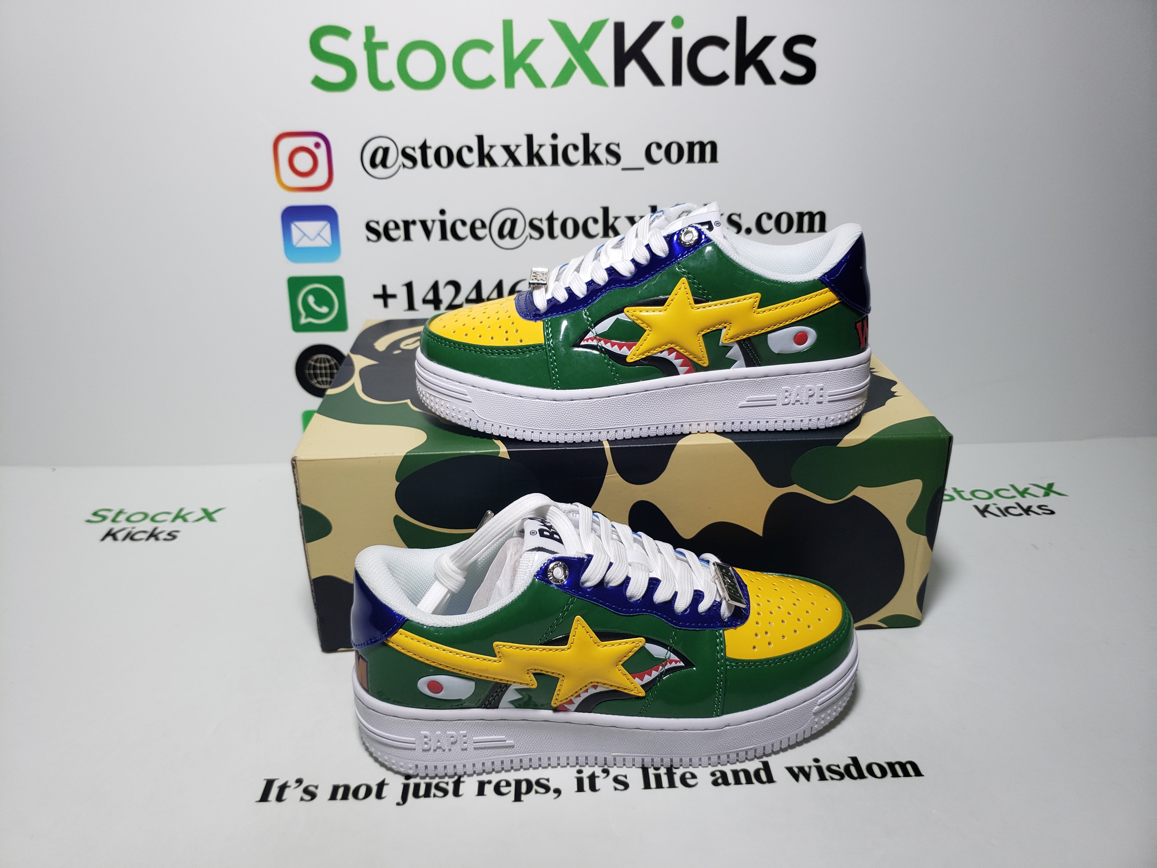 A Bathing Ape Bape Sta Green Shark 1H20-191-013  review stockxkicks 03