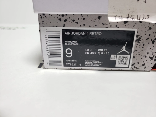 PK God Batch Air Jordan 4 White Pink CT8527-116 review 
