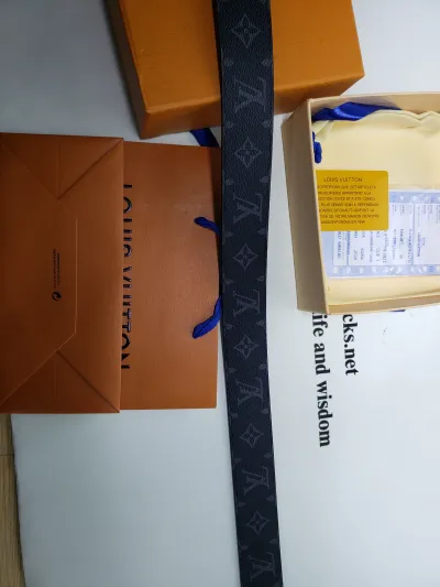 [Add One] Louis Vuitton Calfskin Monogram Eclipse LV Initiales Belt CK0725 review stockxkicks.org 02