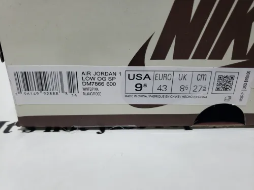 PK God Batch Air Jordan 1 Low Travis Scott White Pink DM7866-600 review 