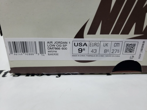 PK God Batch Air Jordan 1 Low Travis Scott White Pink DM7866-600 review 