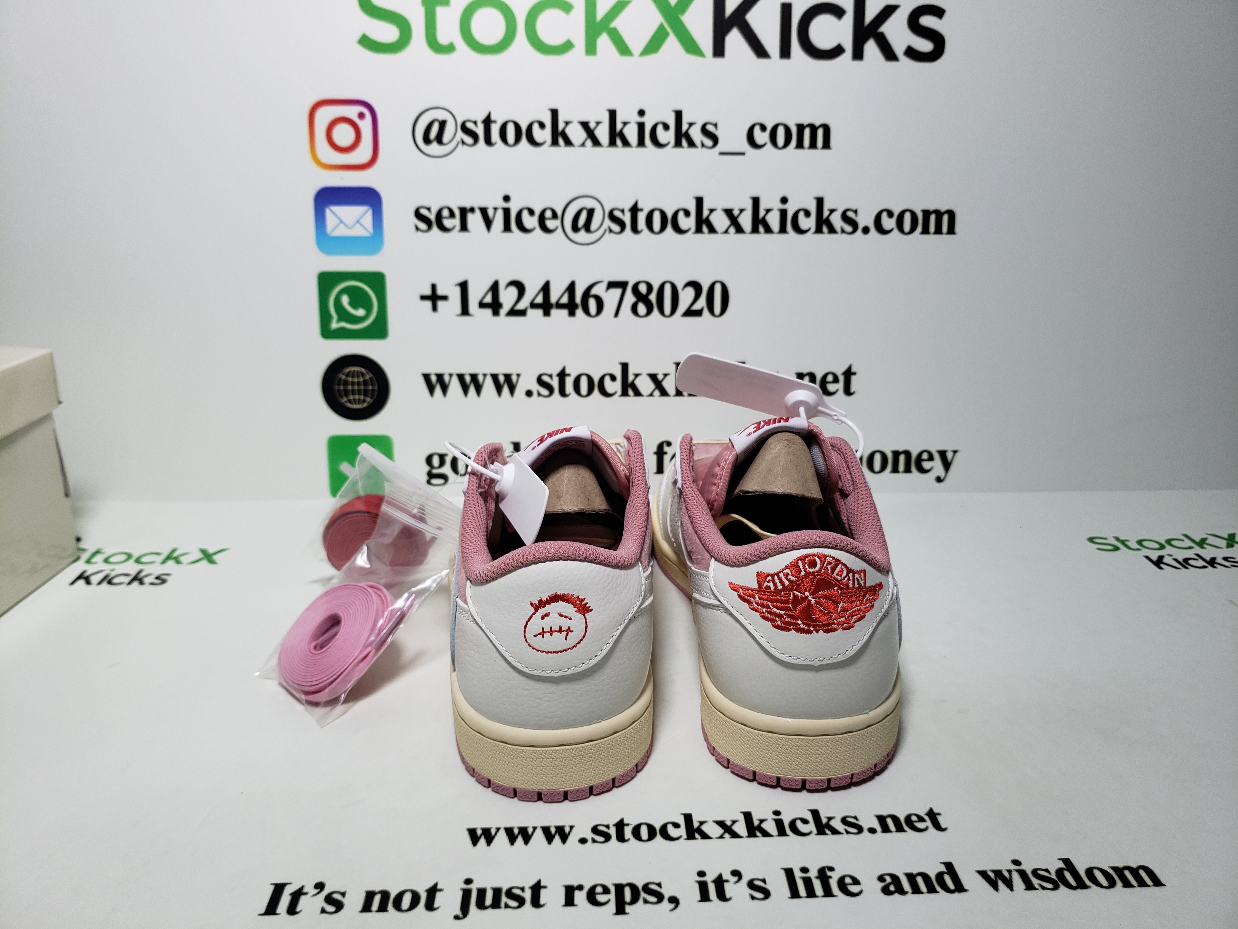 PK God Batch Air Jordan 1 Low Travis Scott White Pink DM7866-600 review Stockxkicks.org 01