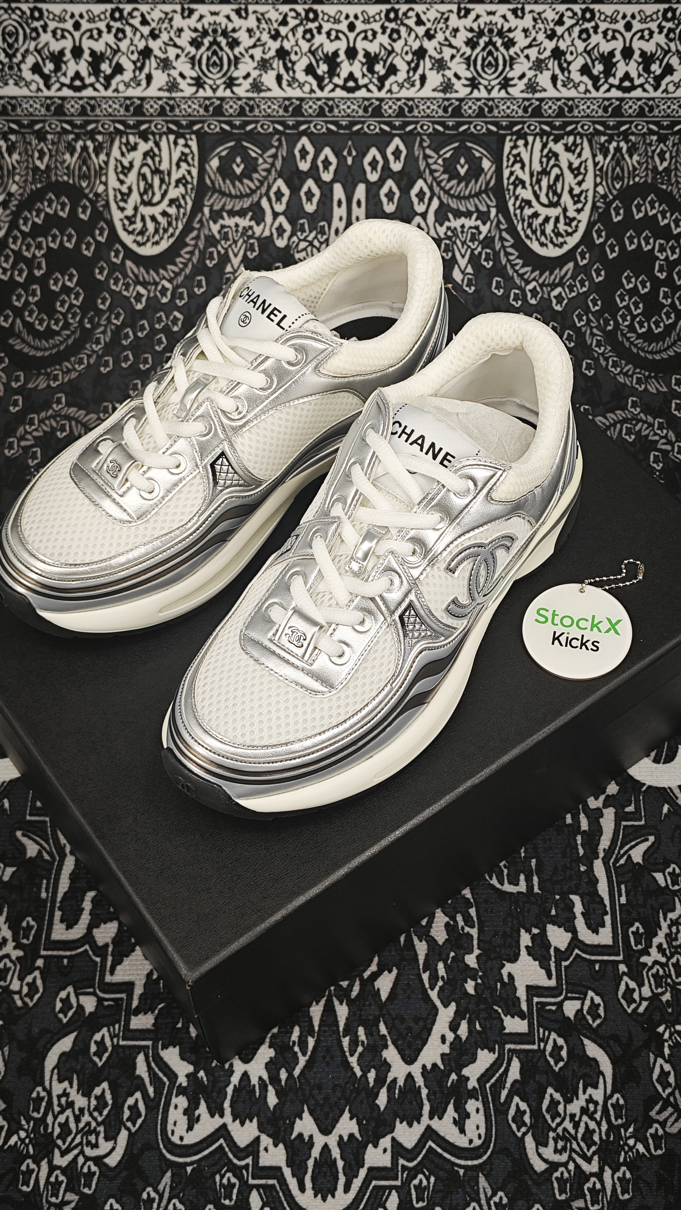 Chanel CC Logo Sneaker Black Silver review Stockxkicks 03