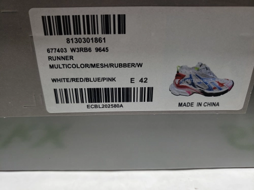 Balenciaga Runner White Blue Red 677402 W3RB6 9645 review 