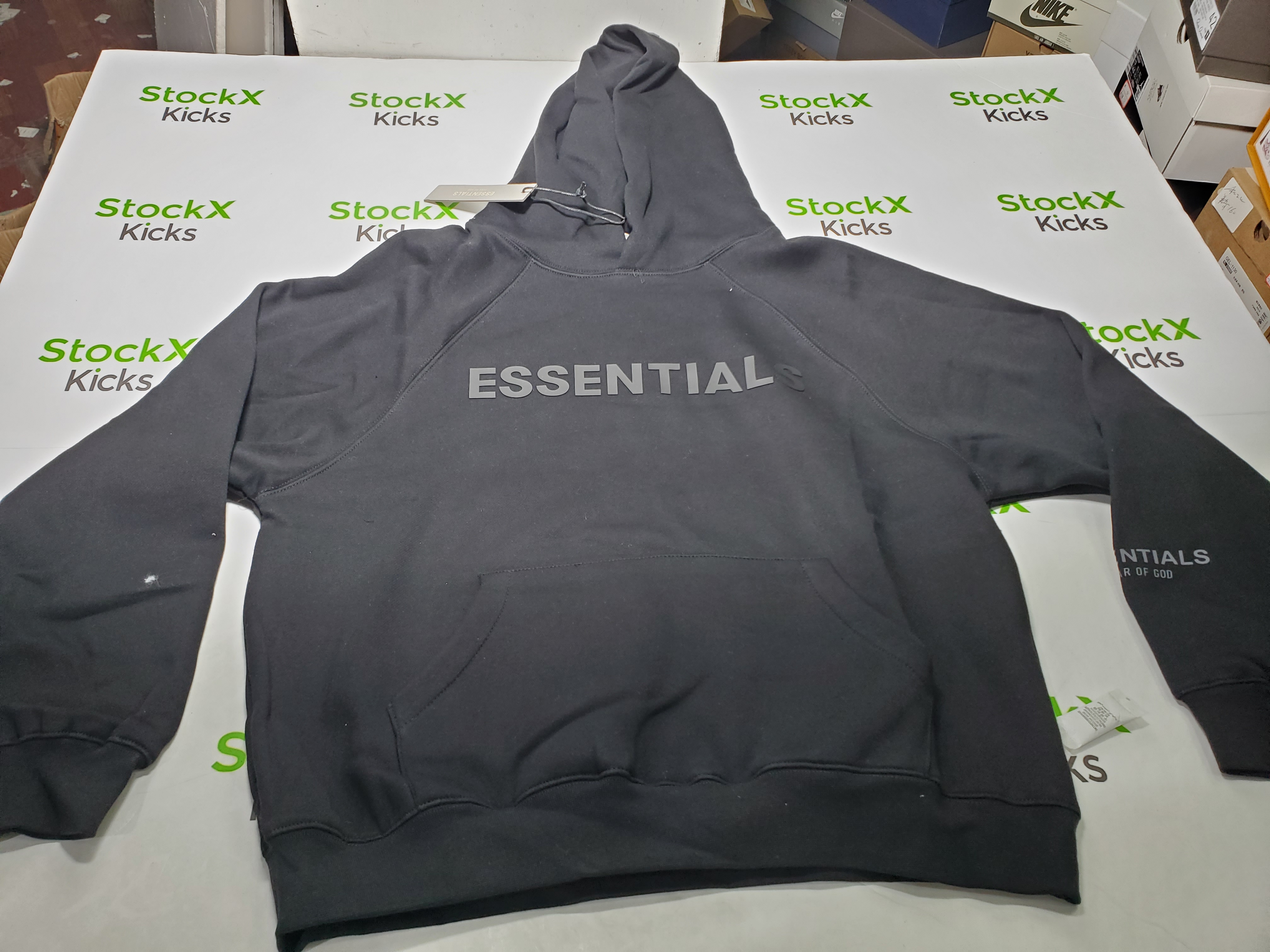 Fear Of God Essentials Pullover Hoodie Applique Logo Black review Stockxkicksvip 02