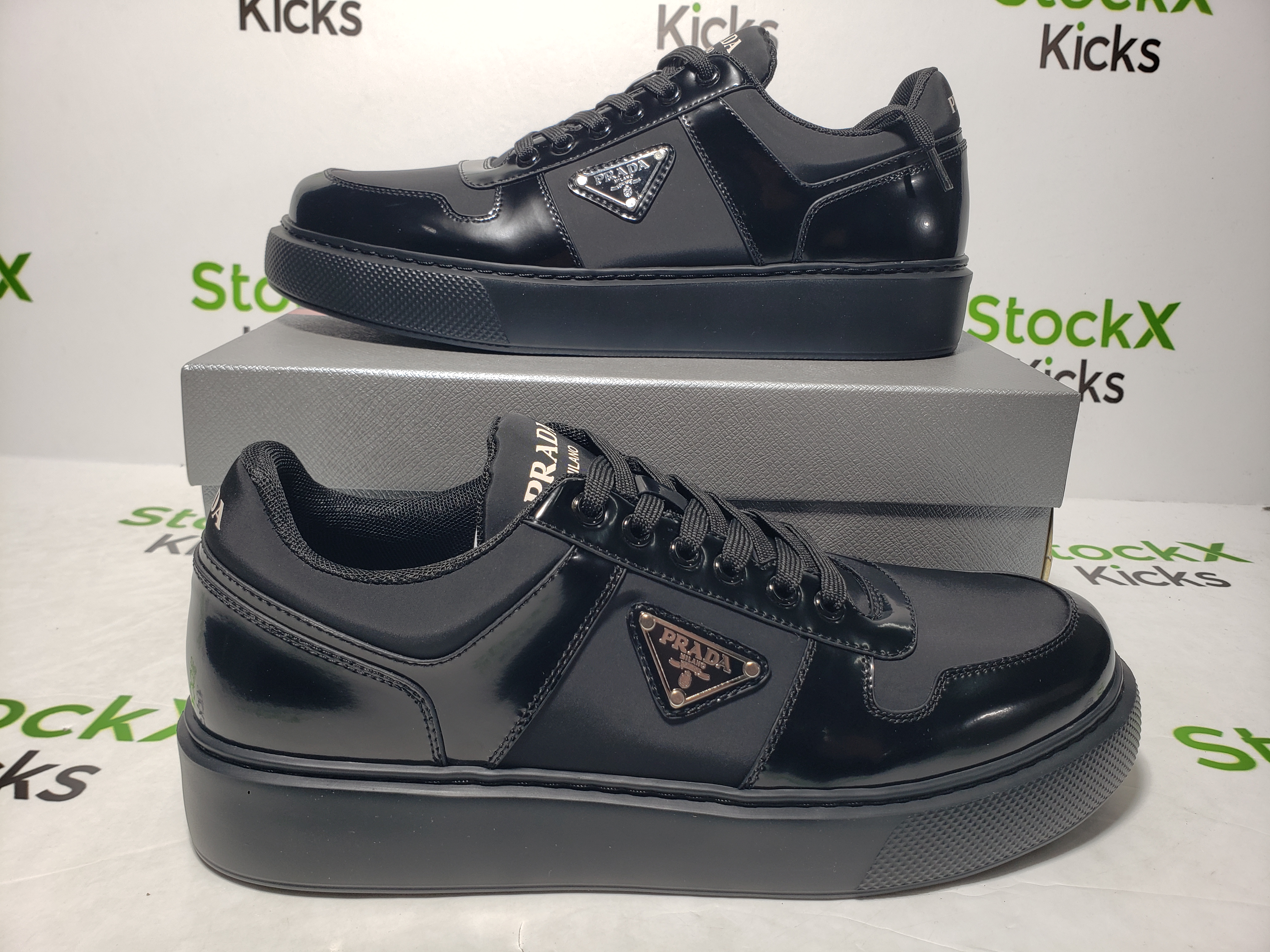 Prada Downtown Patent Leather Sneakers Black review Stockxkicks VIP 05