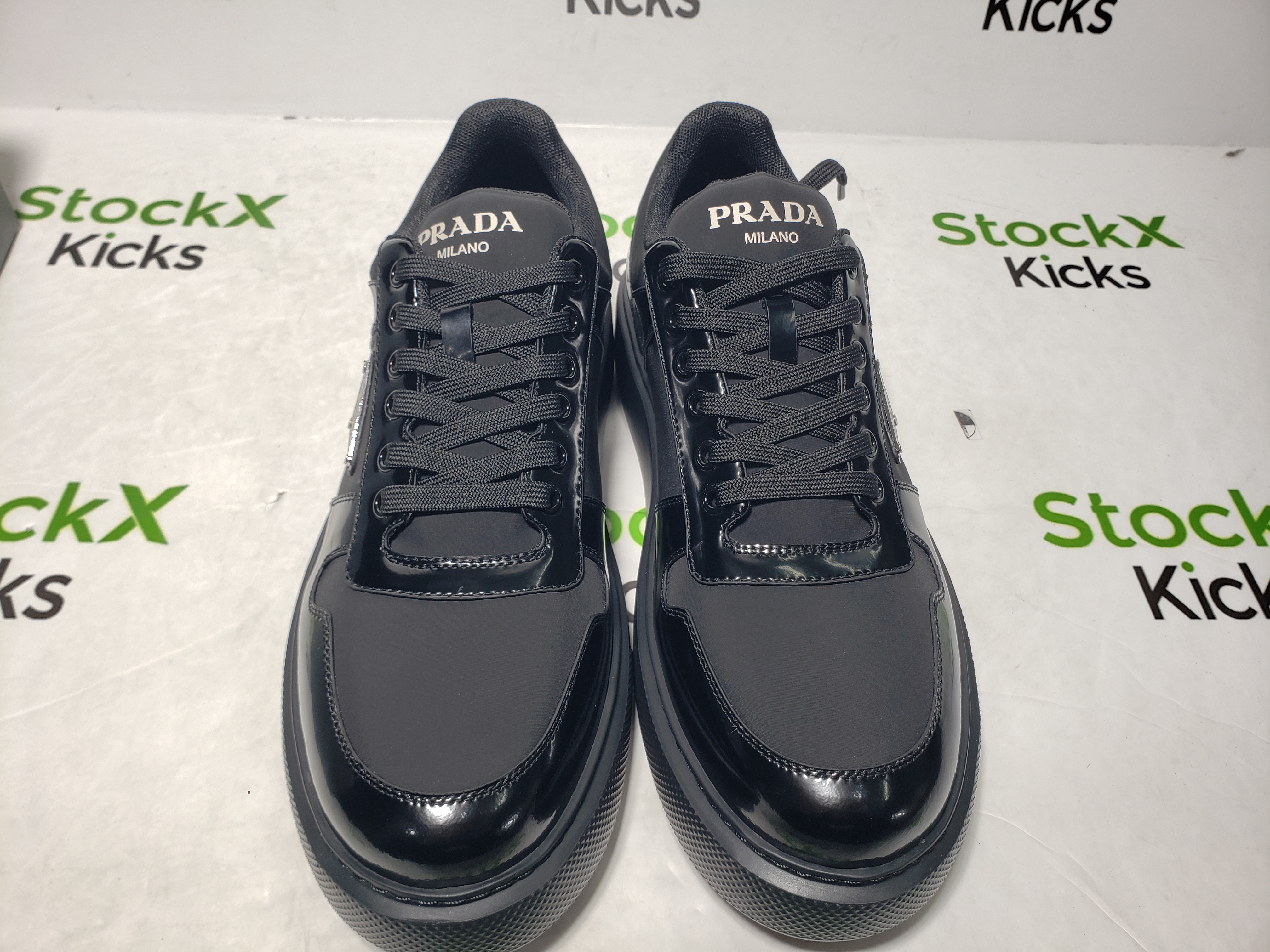 Prada Downtown Patent Leather Sneakers Black review Stockxkicks VIP 03