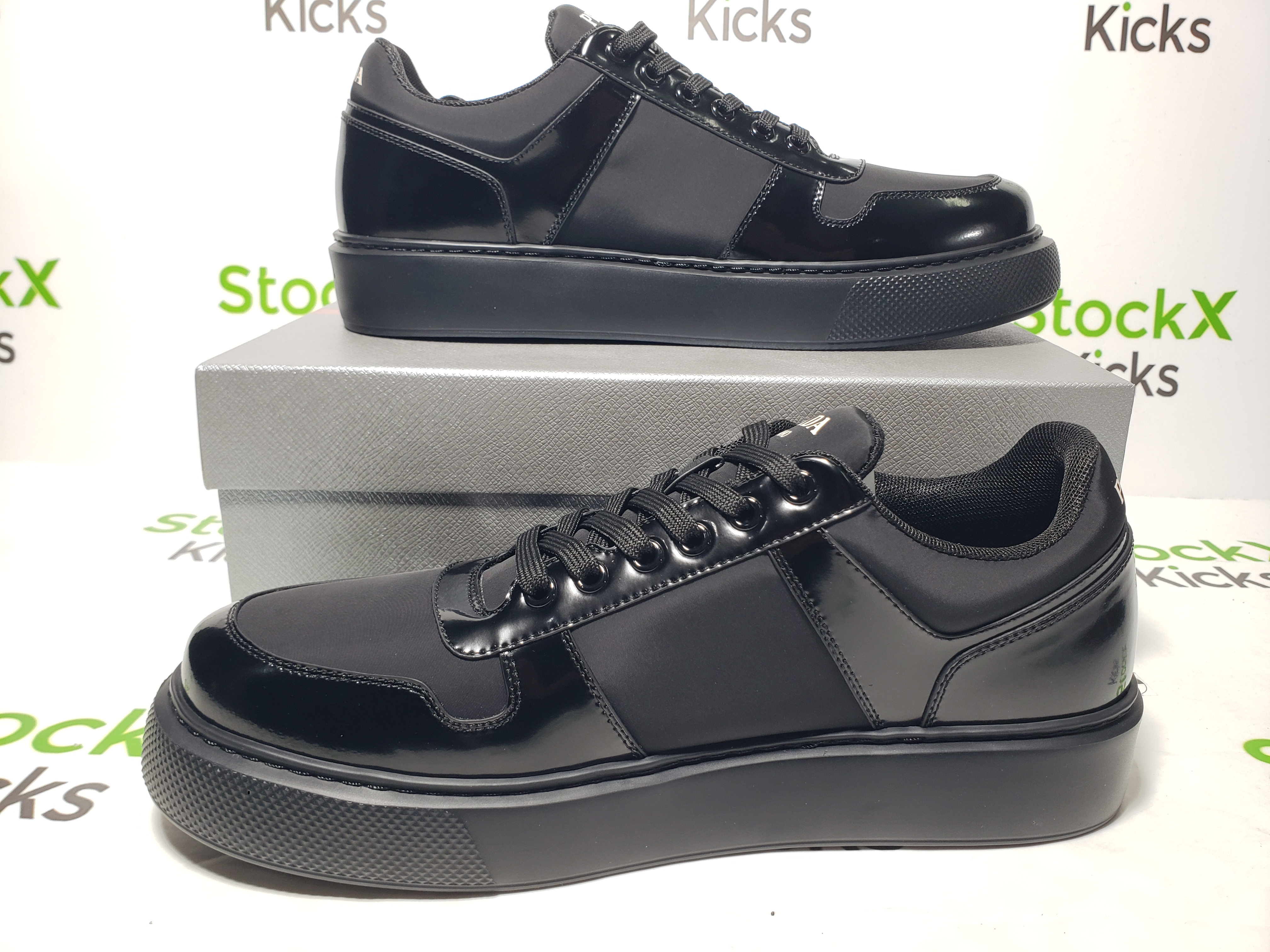Prada Downtown Patent Leather Sneakers Black review Stockxkicks VIP 06