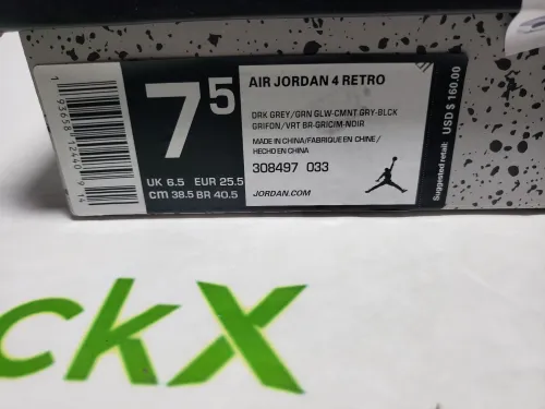 Pk God Batch Nike Air Jordan 4 Retro Green Glow 308497-033 review 