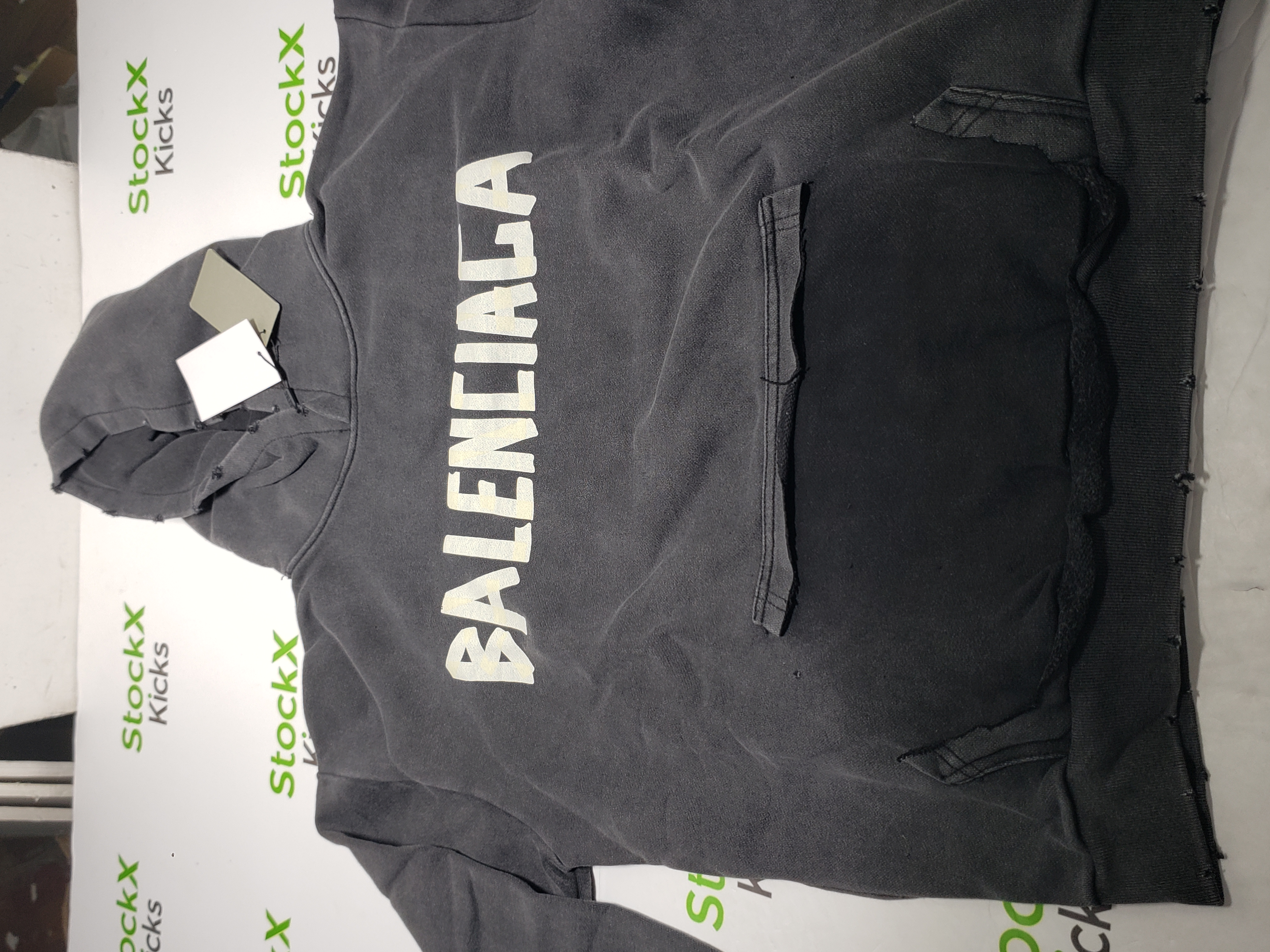 Balenciaga Tape Type Ripped Pocket Hoodie Oversized Black/Blue/Black Blue YZ 0400018953488 review Stockxkicks VIP 00