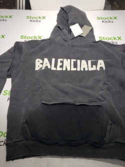 Balenciaga Tape Type Ripped Pocket Hoodie Oversized Black/Blue/Black Blue YZ 0400018953488 review Stockxkicks VIP 01