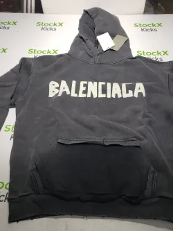 Balenciaga Tape Type Ripped Pocket Hoodie Oversized Black/Blue/Black Blue YZ 0400018953488 review Stockxkicks VIP 01