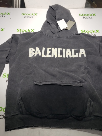 Balenciaga Tape Type Ripped Pocket Hoodie Oversized Black/Blue/Black Blue YZ 0400018953488 review Stockxkicks VIP 00