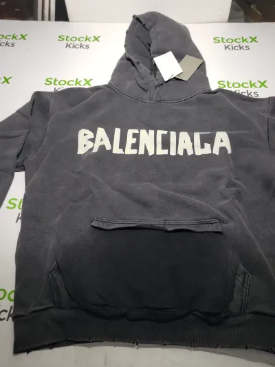 Balenciaga Tape Type Ripped Pocket Hoodie Oversized Black/Blue/Black Blue YZ 0400018953488 review Stockxkicks VIP 00