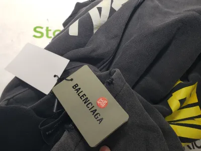 Balenciaga Tape Type Ripped Pocket Hoodie Oversized Black/Blue/Black Blue YZ 0400018953488 review Stockxkicks VIP 03