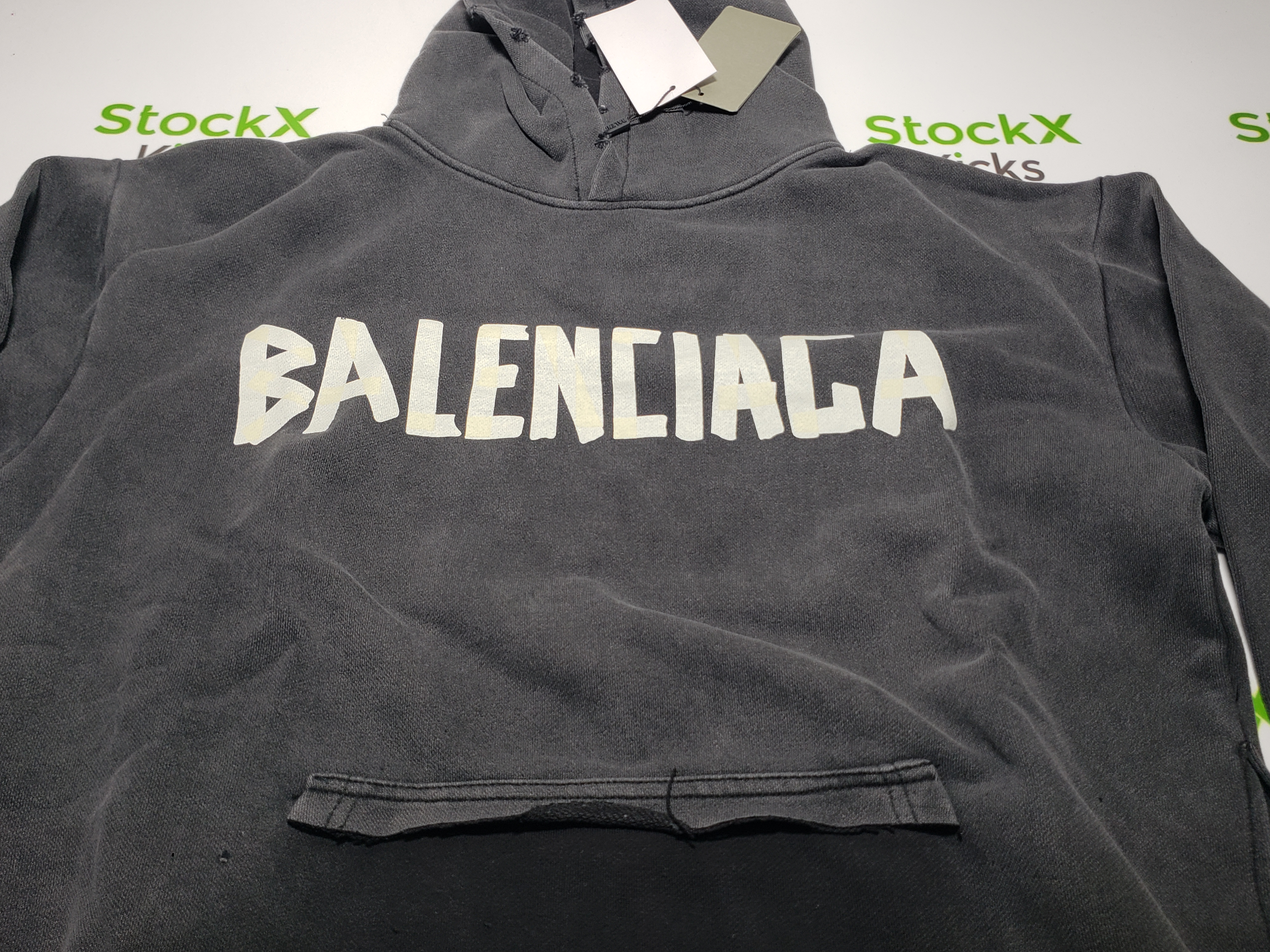 Balenciaga Tape Type Ripped Pocket Hoodie Oversized Black/Blue/Black Blue YZ 0400018953488 review Stockxkicks VIP 02