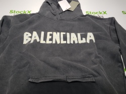 Balenciaga Tape Type Ripped Pocket Hoodie Oversized Black/Blue/Black Blue YZ 0400018953488 review Stockxkicks VIP 03