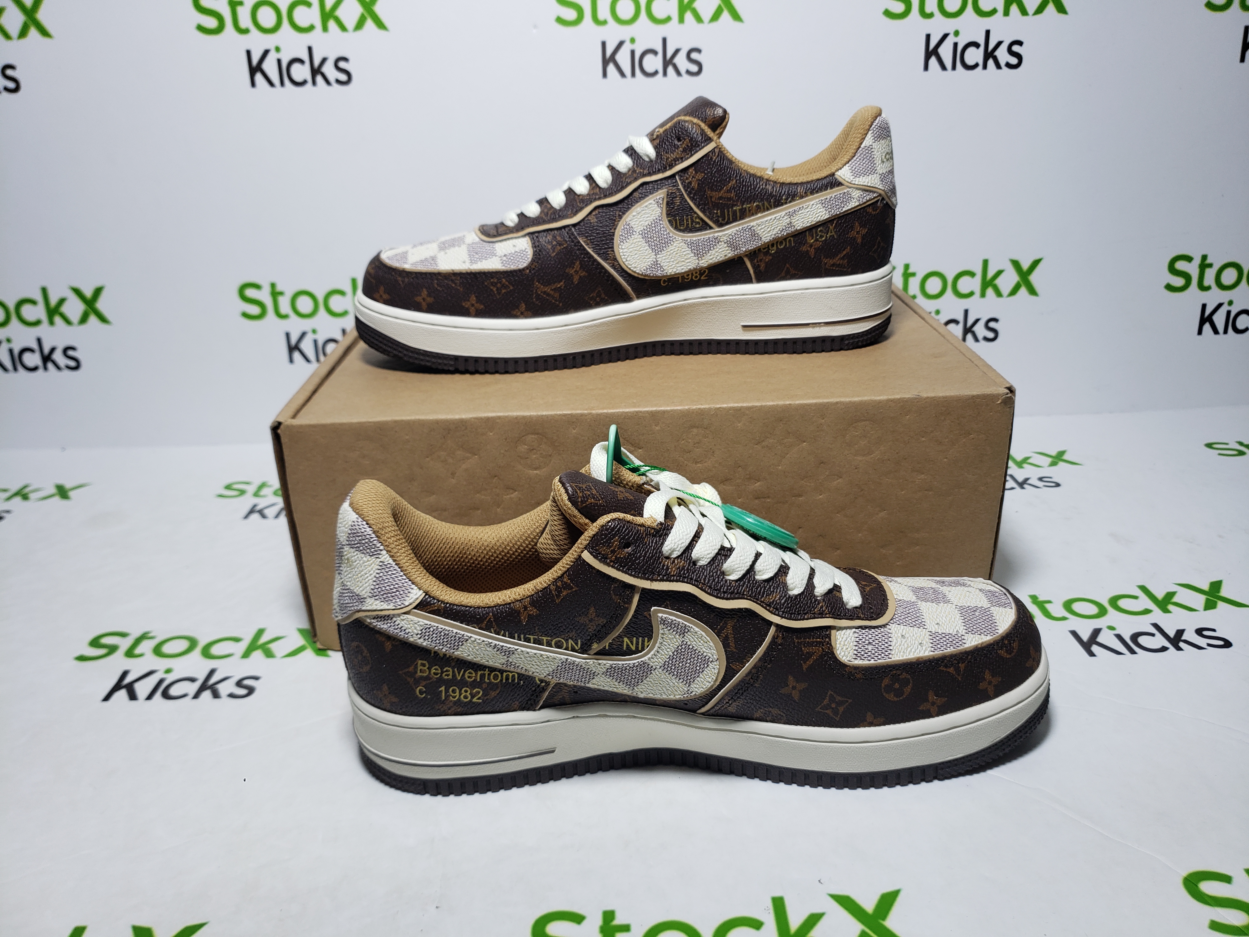 PK God Batch Nike Air Force 1 Low Louis Vuitton Monogram Brown Damier Azur (No special shoe box) review Stockxkicks VIP 03