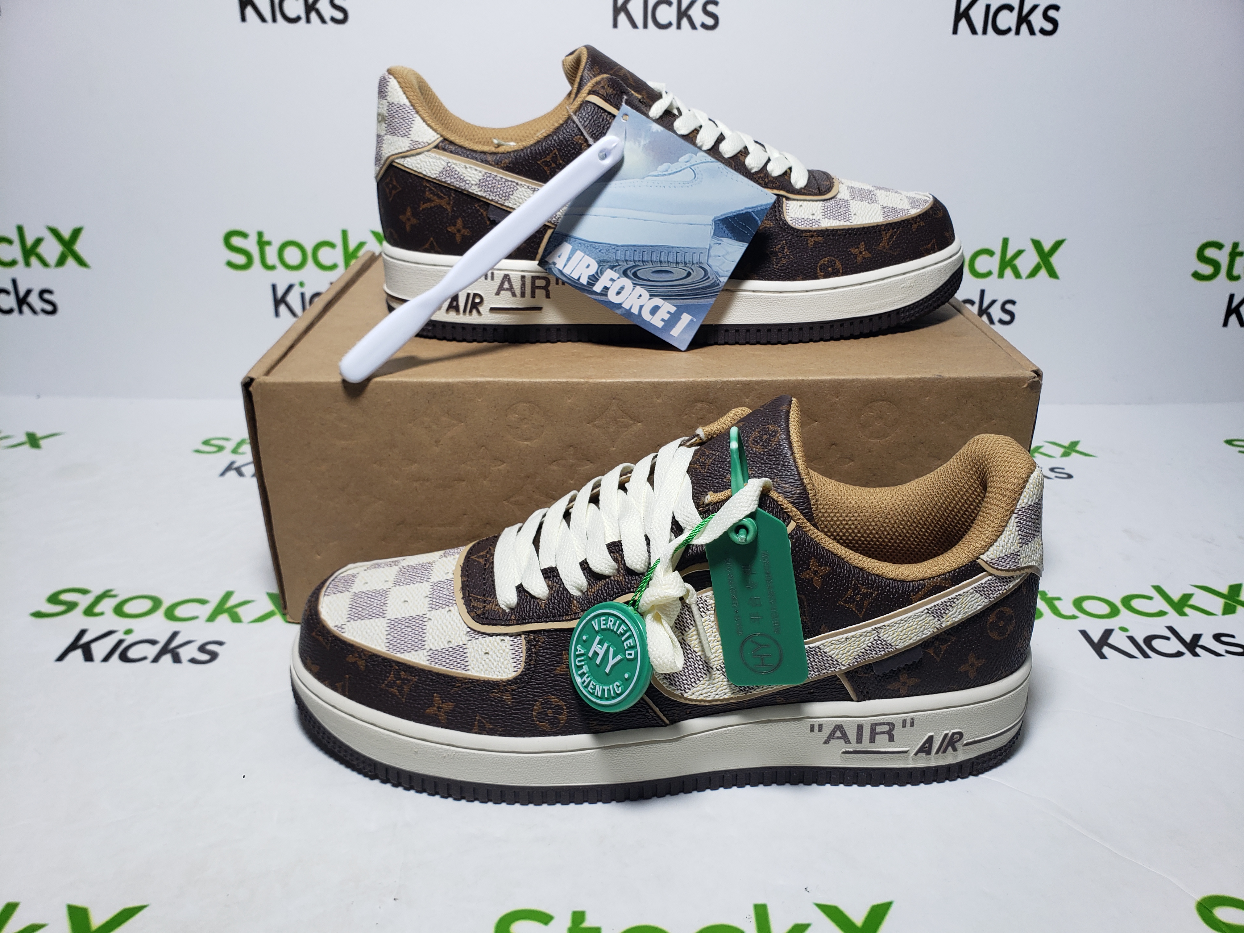 PK God Batch Nike Air Force 1 Low Louis Vuitton Monogram Brown Damier Azur (No special shoe box) review Stockxkicks VIP 04