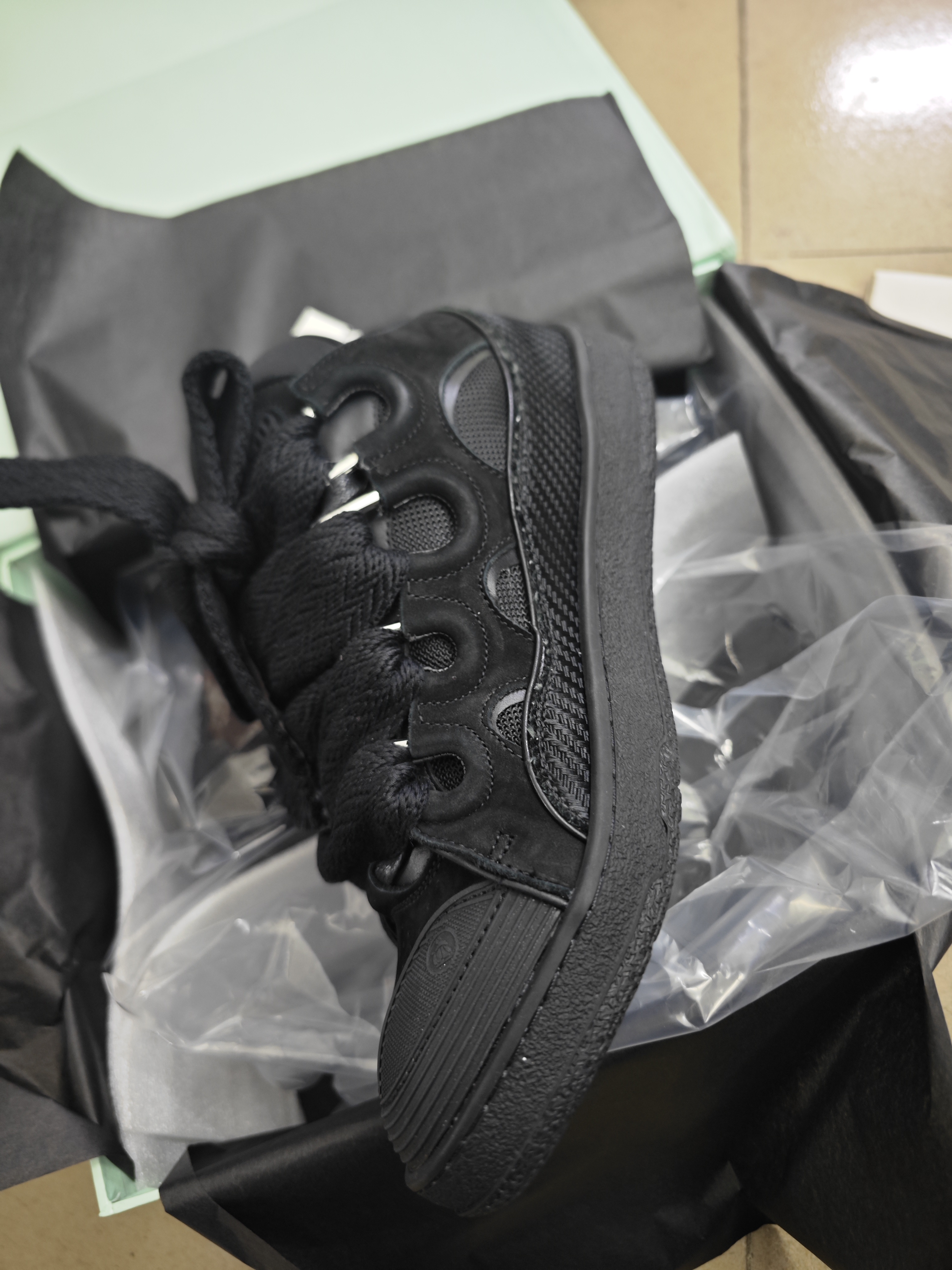 【Top PK God Batch】Lanvin Curb Sneaker Black review Mike 00